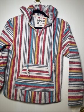 Beach Life by LADrift Men's Striped Baja Hoodie - Multi-Color XS
